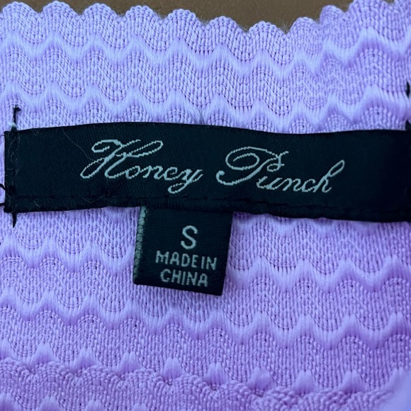 Honey Punch Purple A Line Textured Mini Skirt with Pleats Size Small Back Zipper - Picture 4 of 7